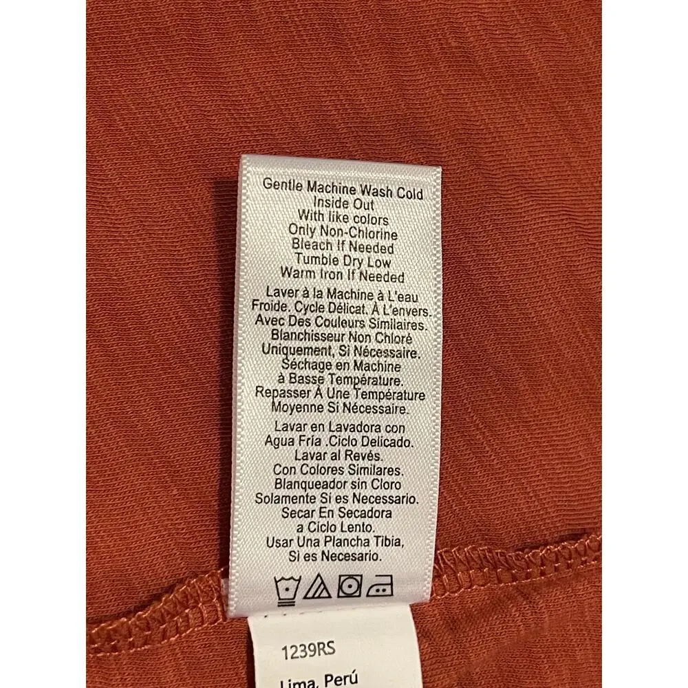 Nation Ltd Puff Sleeve Crewneck Tee size S Red Clay - Picture 8 of 8